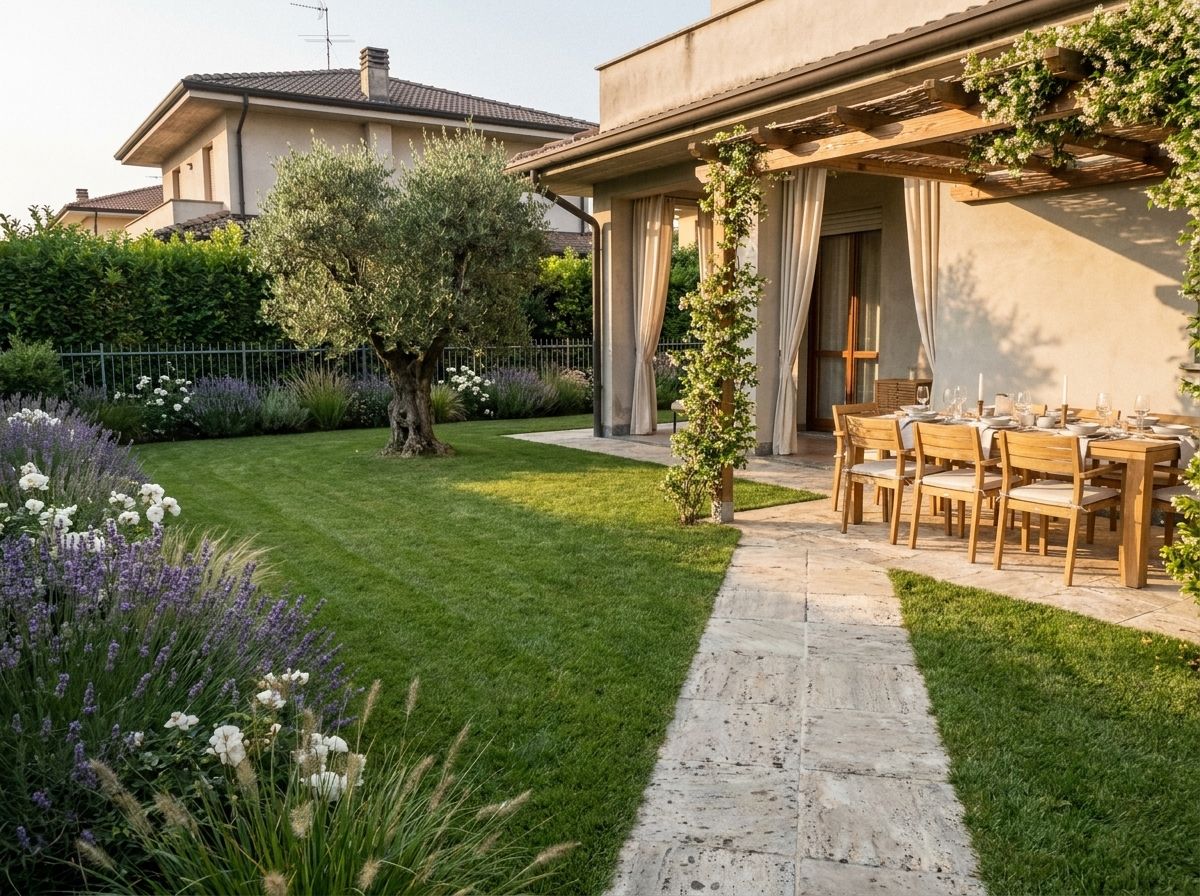 Il giardino della struttura com'è oggi