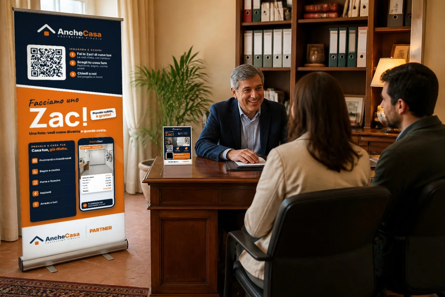 Lo studio dell'amministratore con il roll-up AncheCasa
