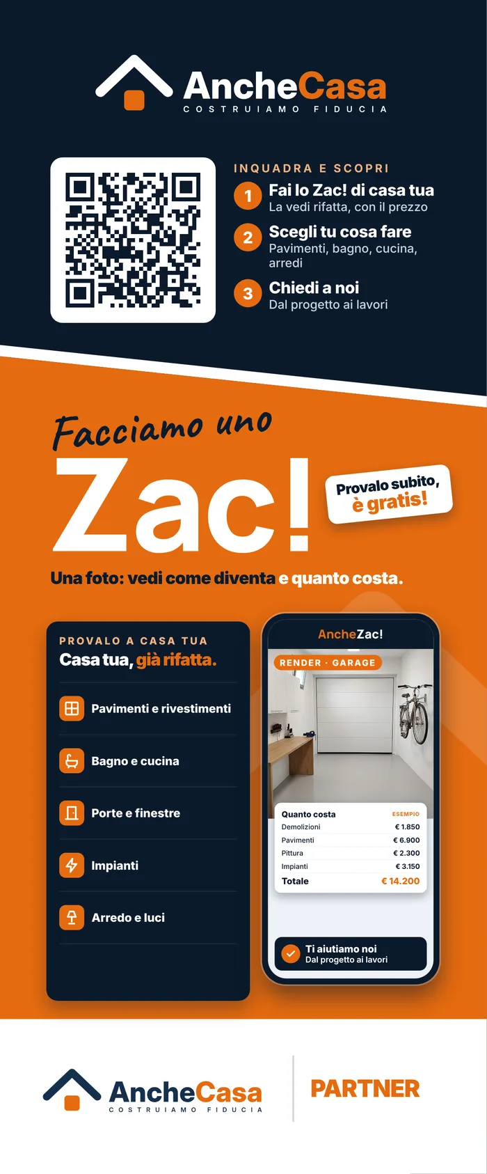 Il roll-up AncheCasa 85 × 200 cm con il QR